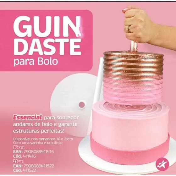 Guindaste para bolo 16 e 21cm BlueStar sobreposição de bolo de andar facil Confeitaria
