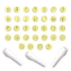 Kit Carimbo Letras BlueStar marcador de doces biscuit brigadeiro Pasta americana biscoitos.