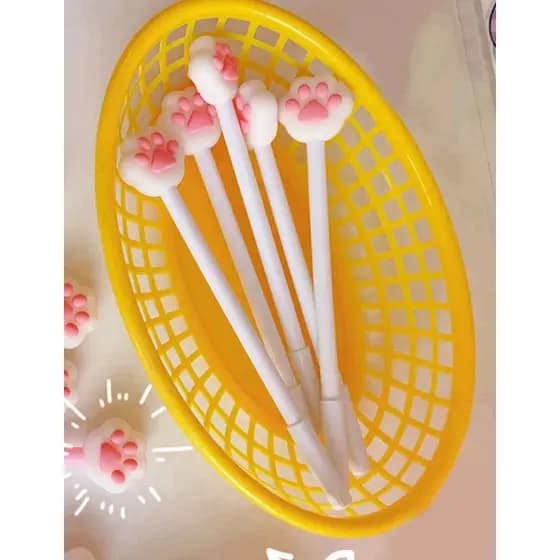 Caneta gel patinha fofa gato ponta fina, papelaria estudos tiktok