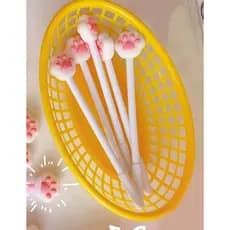 Caneta gel patinha fofa gato ponta fina, papelaria estudos tiktok