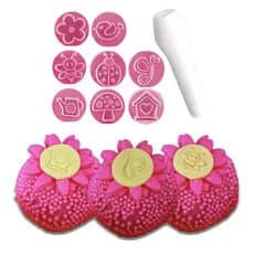 Kit Carimbo Jardim encantado BlueStar marcador de doces brigadeiro pasta americana biscuit biscoitos