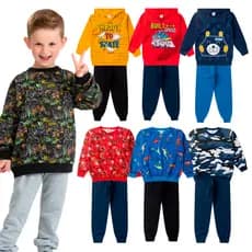 Kit 4 Peças | São 2 Conjuntos de Inverno Moletom Infantil Menino | Lançamento