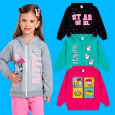 JAQUETA BLUSA INFANTIL MENINA MOLETOM PELUCIADO COM ZÍPER CASACO INVERNO LANÇAMENTO