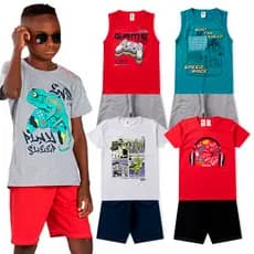 Conjuntos Juvenil Kit Com 3 Roupa Menino Masculino 10 ao 14