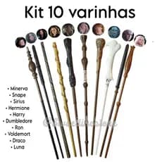 KIT 10 VARINHAS ARTESANAIS HARRY POTTER EM BISCUIT