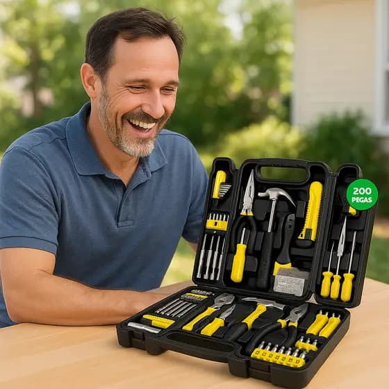Kit Maleta Caixa Ferramentas Completa Multiuso 200 Pecas Profissional