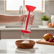 Misturador Polvilhador Farinha Tapioca Com Peneira Cozinha Rotativo Portatil Giratorio