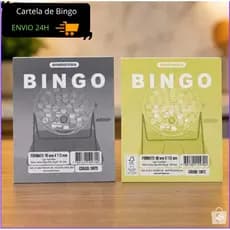 Cartela Bloco de Bingo Amarelo Cinza 96 Folhas Jogo Diversao Festa Junina Gincana Chá Revelacao