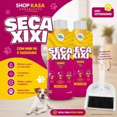 Kit Pet 2 Seca Xixi Varrer Petmais 1kg + Pazinha e Vassoura Sortido - Transforma Xixi em Pó
