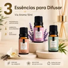 Kit 3 Essências Via Aroma para aromatizador difusor elétrico para Ambientes 10ml