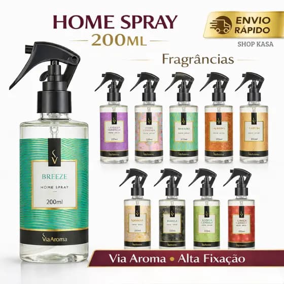 Home Spray Via Aroma 200ml | Aromatizador de Ambientes | Perfume para Casa | Linha Clássica