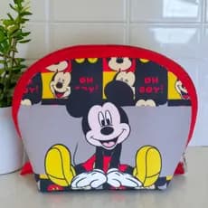 Necessaire modelo meia lua Mickey / Necessaire personalizada tema Mickey