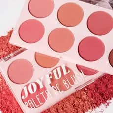 Paleta de Blush 8 Cores Rosado e Pêssego Joyful Luisance