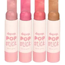 Blush Bastão Pop Stick Cremoso Glow Dapop com Cor e Brilho Natural para Bochechas