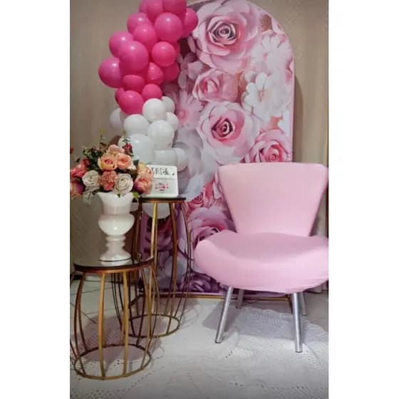 Capa p/ cadeira poltrona decorativo modelo borboleta rosa bebê