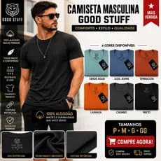 Camiseta Masculina Básica 100% Algodão Premium Gola Redonda Malha Confortável Casual