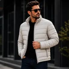 Jaqueta Puffer Masculina Acolchoada Inverno Corta Vento Leve Quente Premium