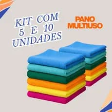 Kit Pano Multiuso Flanela Microfibra De Limpeza Faxina Domestica Toalha Alta Absorção Limpa Vidro Pia