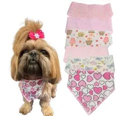 Kit 10 Bandana Para Pet Shop Fêmea ou Macho Bandanas Tricoline Cães e Gatos