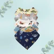 Kit 3 Babador Bandana Bebê 100% Algodão Estampa Menino Menina Neném