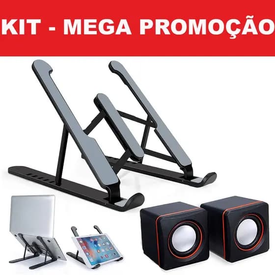 Suporte Apoio Notebook + Caixinha de Som Notebook