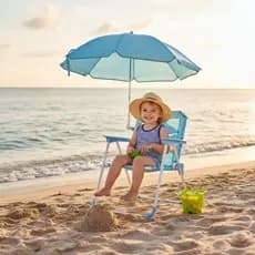 Cadeira de Praia Infantil Dobrável com Guarda Sol