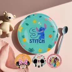 Prato Infantil Stitch Minnie Disney 20cm Melamina Resistente e Licenciado