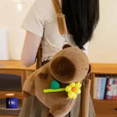 Mochila De Capivara com Formato de Pelúcia Fofa e Macia Kawaii