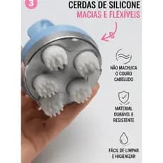Escova Massageadora Couro Cabeludo Silicone Shampoo Massagem Capilar Limpeza Profunda Cerdas Macias Banho Relaxante