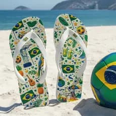 Rasteirinha Feminina do Brasil Linda Confortável Estampas Coloridas para Lazer