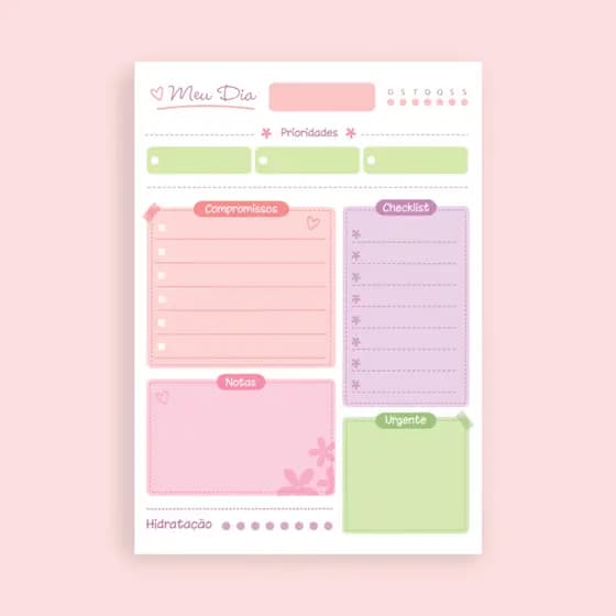 Planner Diário | Planejamento Semanal | Planner de Mesa - Pronta Entrega - 100 Páginas - 15x21cm