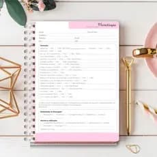 Ficha de Anamnese Massoterapia - Massoterapeuta - Agenda de Massagista - Encadernação simples - espiral