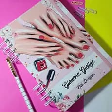 Agenda De Agendamento Manicure/ Nail Designer Personalizado Capa Holográfica 2025 / 2026 - Permanente com nome