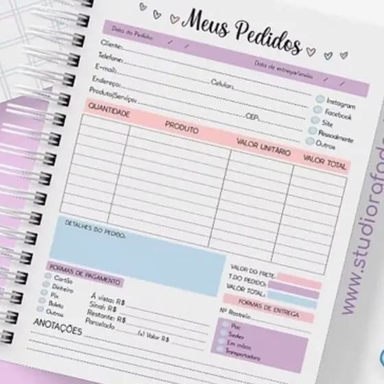 Agenda para Pedidos com 200 páginas - Capa dura