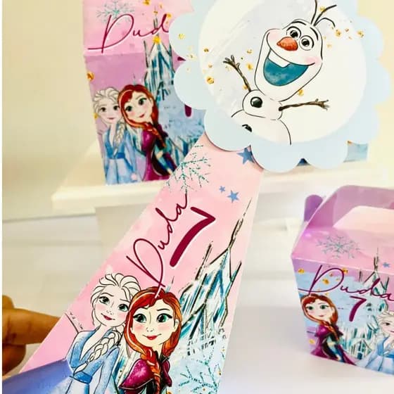Kit Personalizado Frozen - Kit festa infantil Frozen | Pegue e monte
