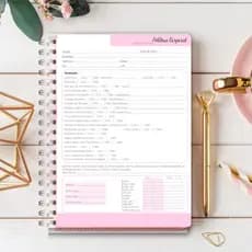 Ficha / Agenda de Anamnese Estética Corporal  - Massagem/Drenagem- Esteticista / 200 paginas