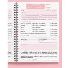 Ficha / Agenda de Anamnese brow lamination com  200 páginas