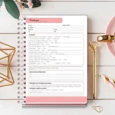 Ficha / Agenda de anamnese de podologia com 200 páginas espiral