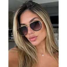 Óculos de Sol Feminino/Masculino Dourado   Clássica Estilo Fashion Premium