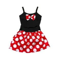 Fantasia Infantil Vestido Minnie Minie vermelha com Arquinho