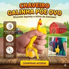 Chaveiro Squish Fidget Toy Galinha De Apertar Ovo Antistress