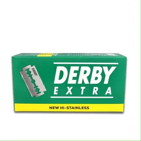 LAMINA DE BARBEAR DERBY EXTRA EM AÇO INOX C/50 LÂMINAS