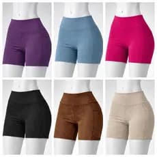 Shorts de Academia Feminino Fitness Poliamida com Bolso Lateral – Cintura Alta | Zero Transparência