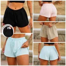 Short Fitness Feminino Duplo c/ Short Interno com Bolso| Treino e Corrida | Tecido Leve e Respirável
