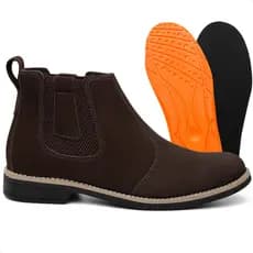 Bota Botina Chelsea Masculina Super Confortável Couro Legítimo + Palmilhas em Gel