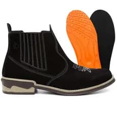 Botina Masculina Country Bota Chelsea Couro Legítimo + Palmilhas De Gel
