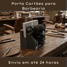 ✂️ Porta Cartão de Visita Barbeiro Profissional Premium PLA Ecológico Preto - Organizador de Balcão Luxo 💎