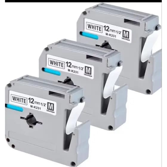 Kit 3 Fitas compativel M-k231 PT M95bk pt M95wt Para Rotuladora Brother pt70 pt80 pt90 colors