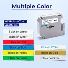 Fitas mk231 m-k231 Pt-m95wt Compatível Etiquetador Brother Pt-70 Pt-80 Pt-90