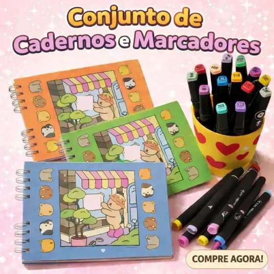 KIT Livro Colorido + Canetas Touch 5/8/12/15/20/24/30/36/40/48 Infantil Criativo Presente